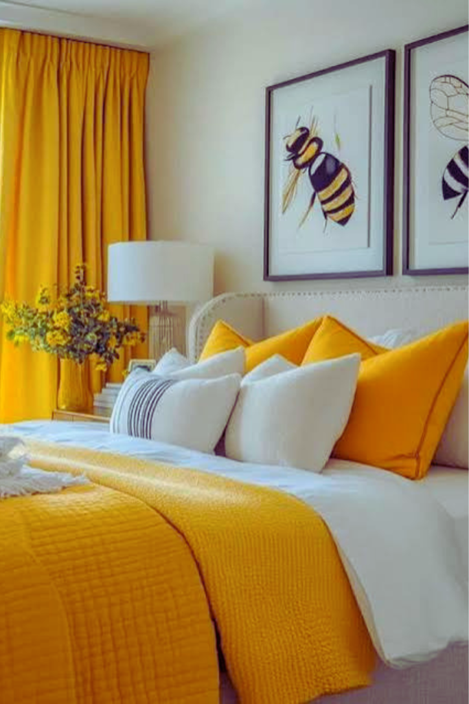 02.Yellow Colour Theme Bedroom: Sunshine, Joy & Warm Optimism