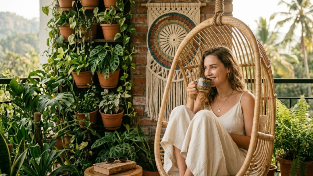 Simple tips for colors, plants, seating, and wall art for mindfulness for Balcony and Patio