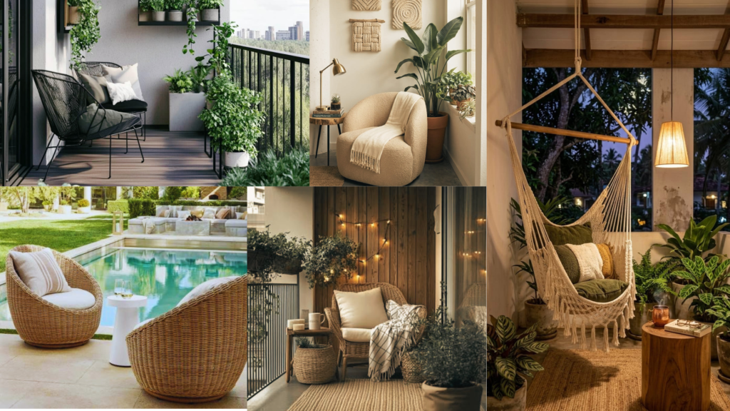  Decor your Balcony and Patio with Chairs Floors Plans and Vases 