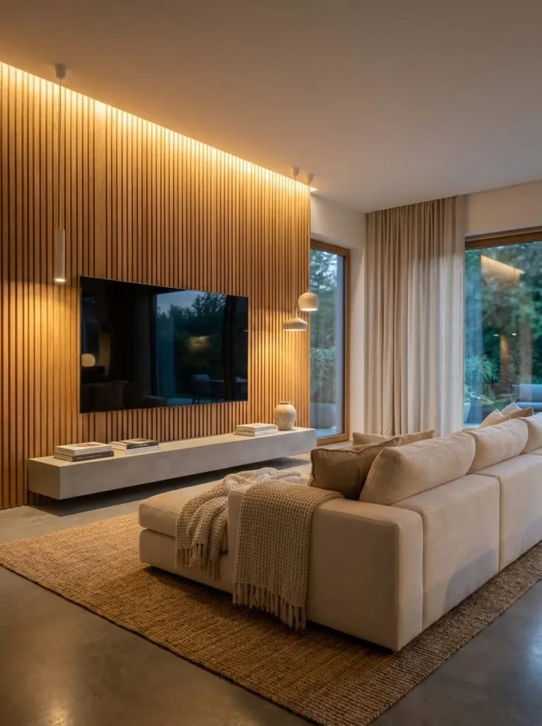 Slatted Wooden Walls
