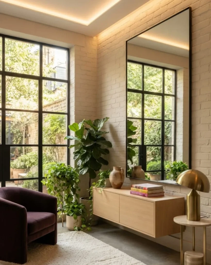 Opposite Window Mirrors;
