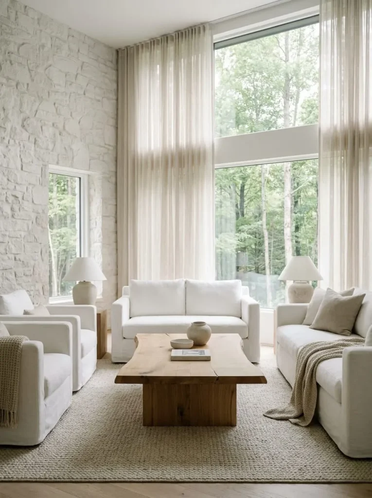 Minimal Luxury White Living Room