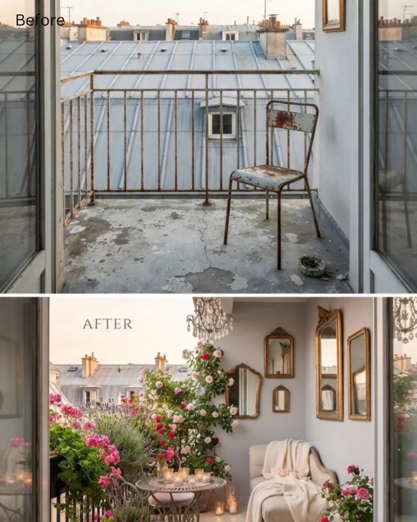A Romantic Parisian Balcony Makeover