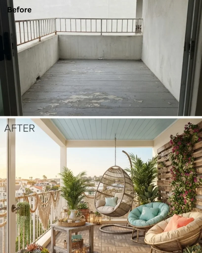 A New York Skyline Chic Balcony Makeover