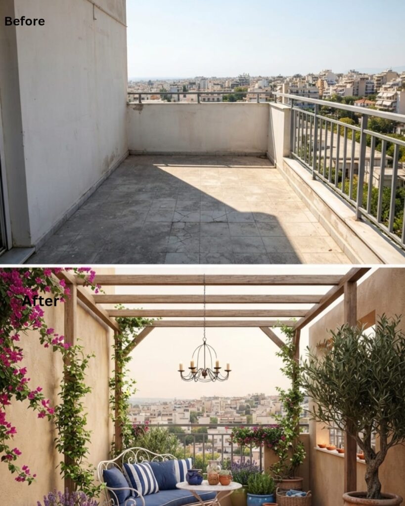 A Mediterranean Terrace-Inspired Balcony Makeover