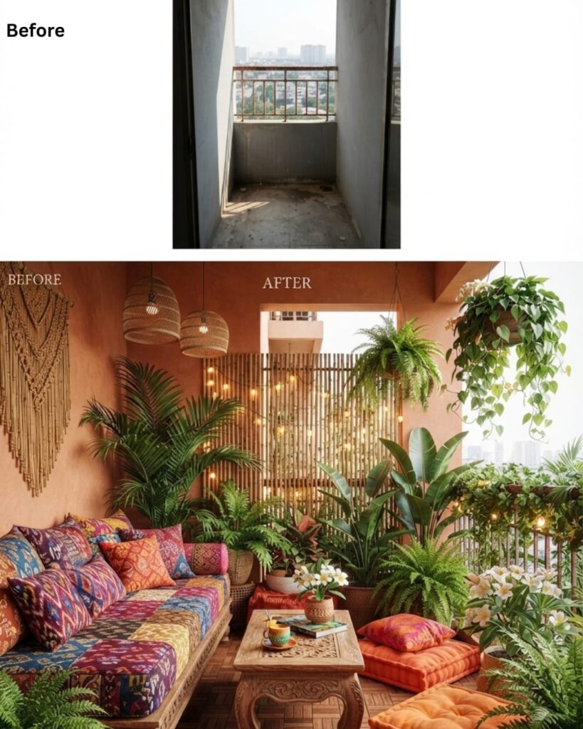 A Tropical Bali-Inspired Balcony Retreat