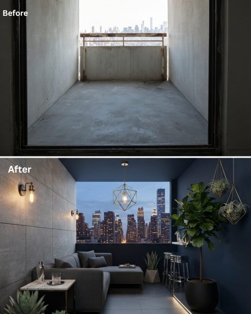 A New York Skyline Chic Balcony Makeover
