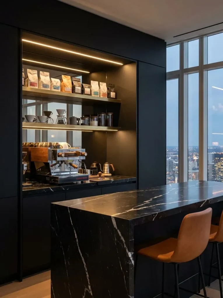 Black and Gold Coffee Bar