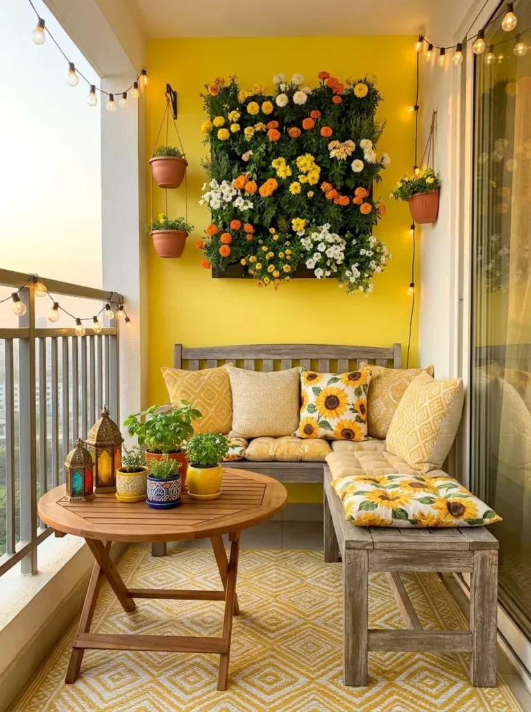 Vintage Yellow Garden Balcony