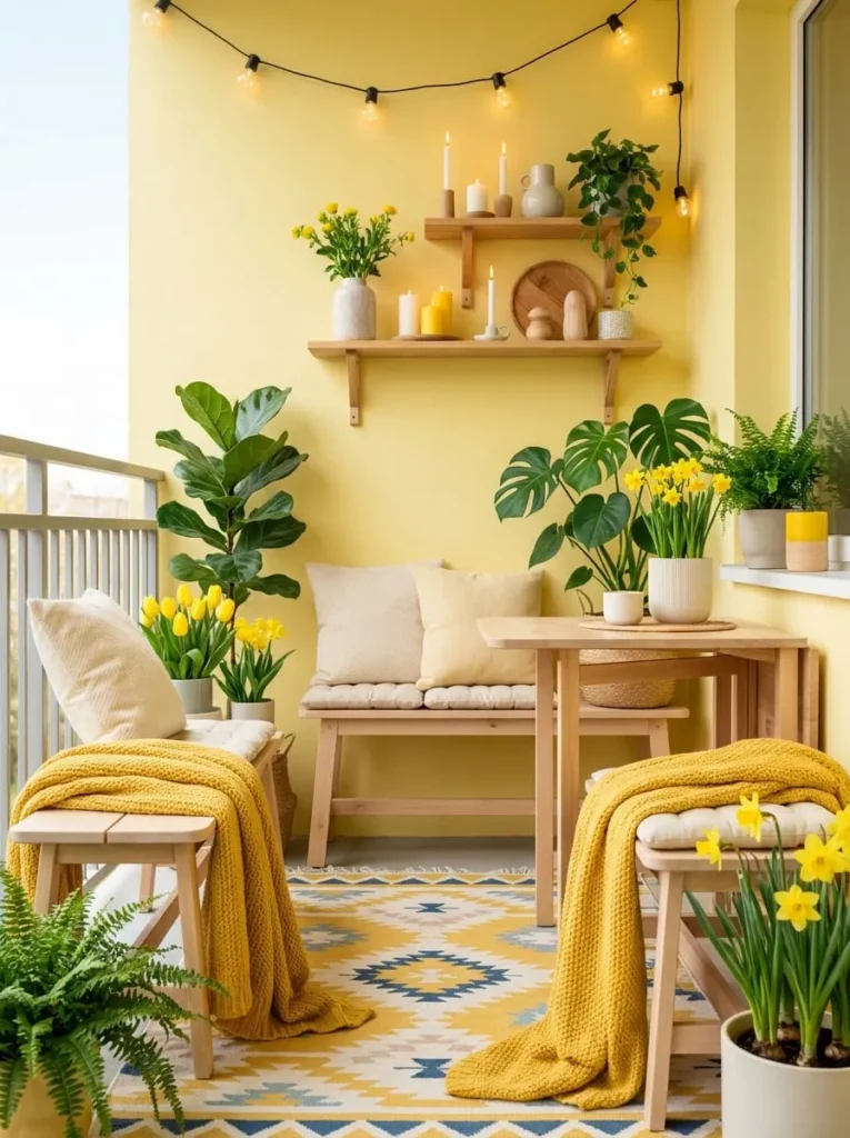 Small Yellow Balcony Makeover