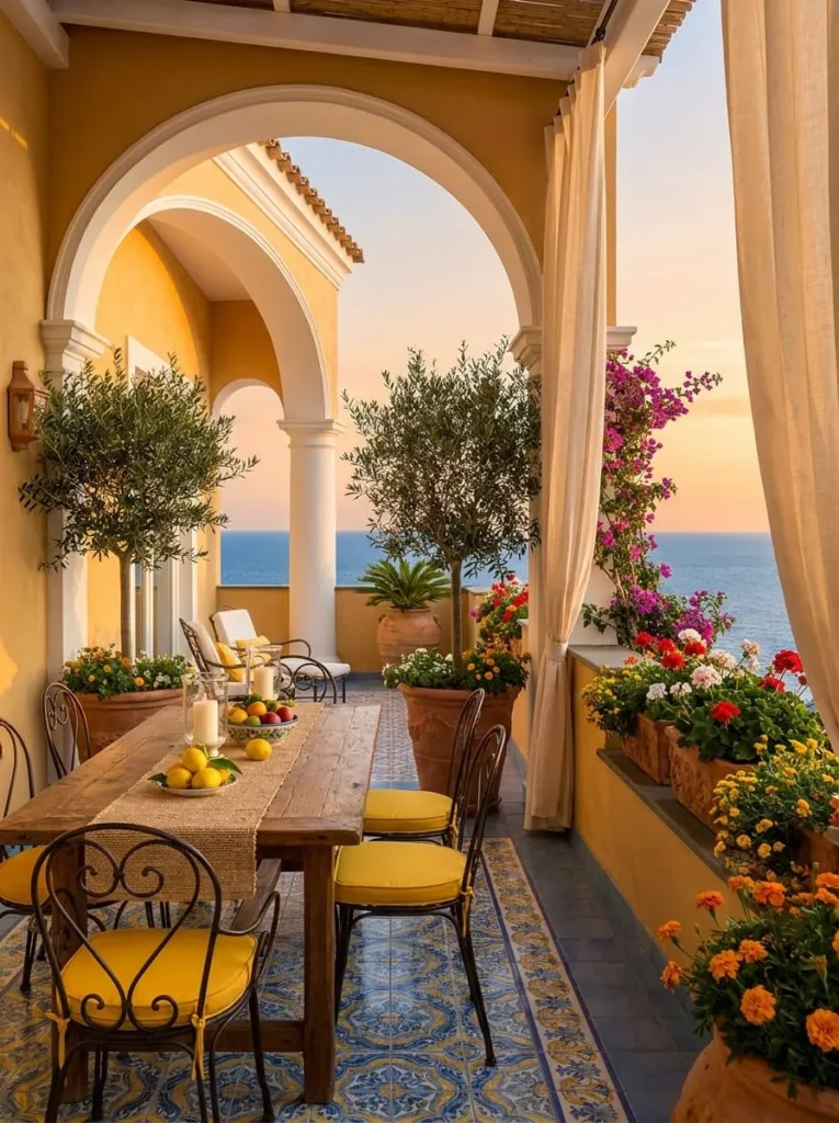 Yellow Floral Balcony Escape