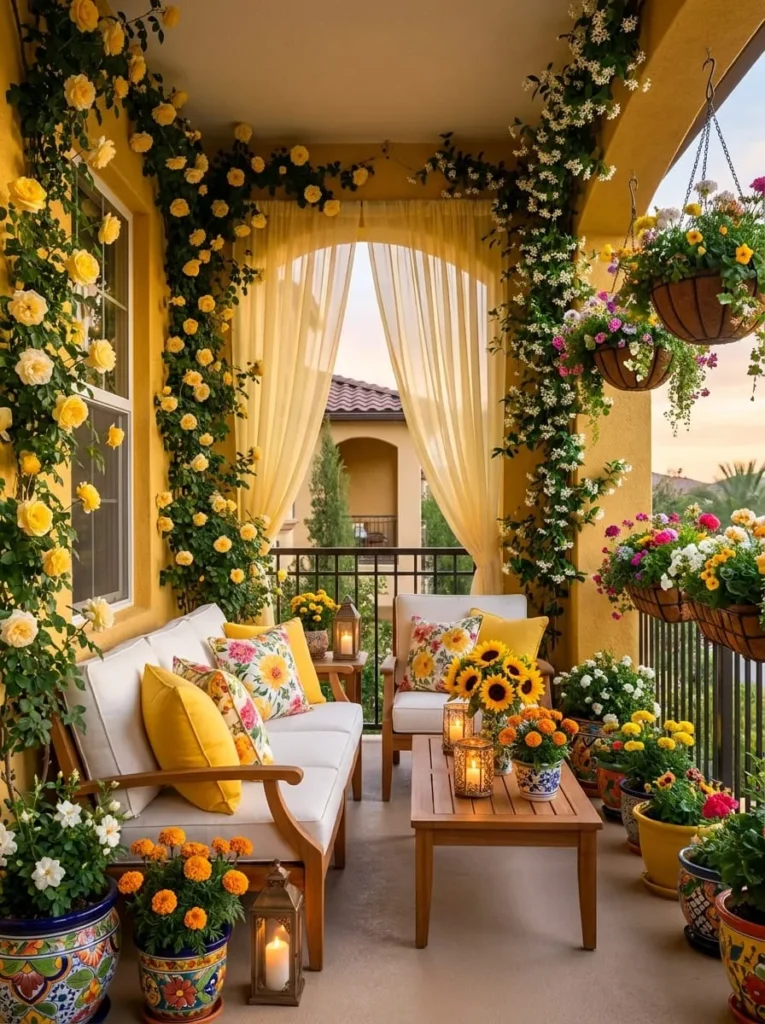 Cozy Autumn Yellow Balcony