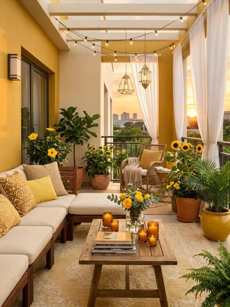 Bring Your Yellow Theme Balcony to Life