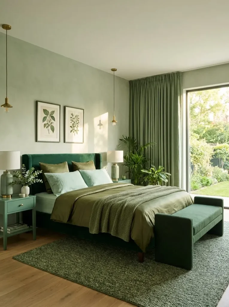 Olive Green Guest Bedroom