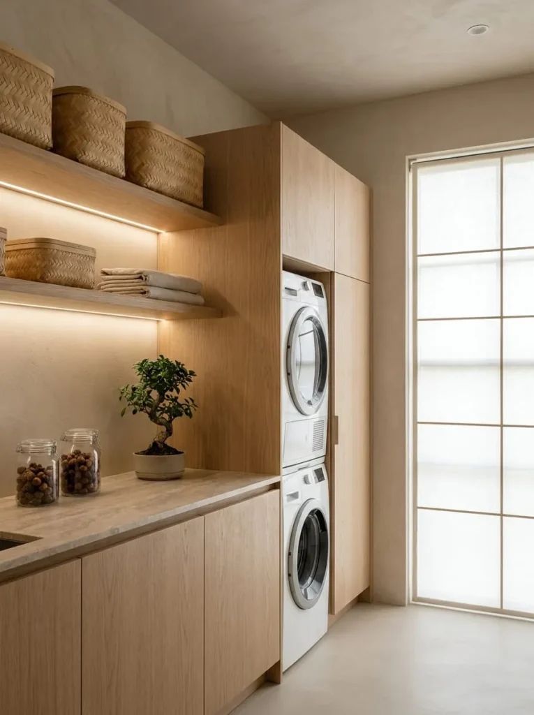 Japandi Laundry Room