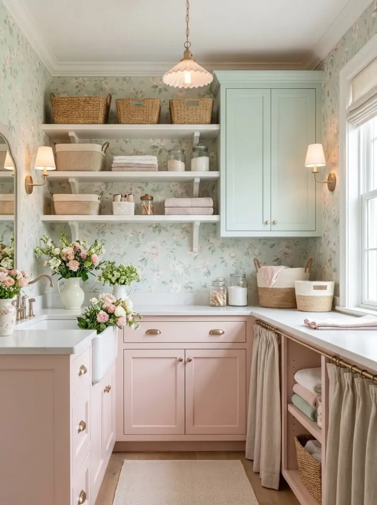 Soft Pastel Laundry Room