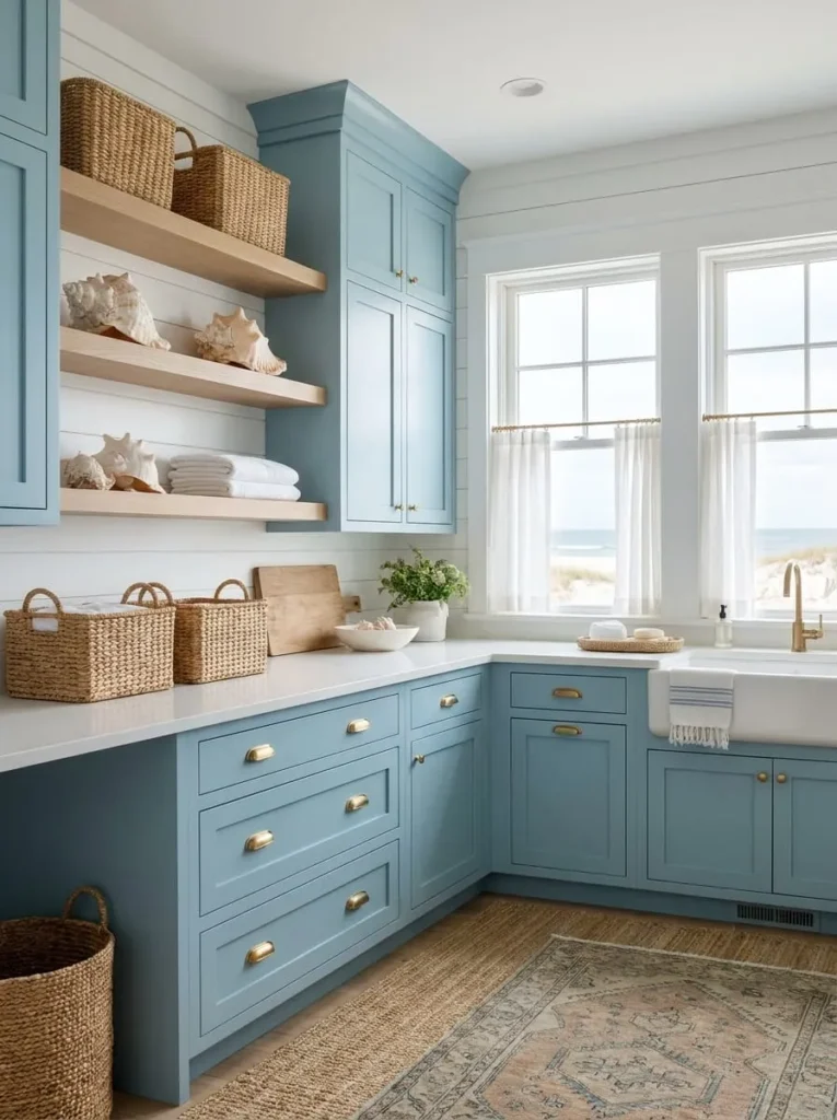 Coastal Blue Laundry Room