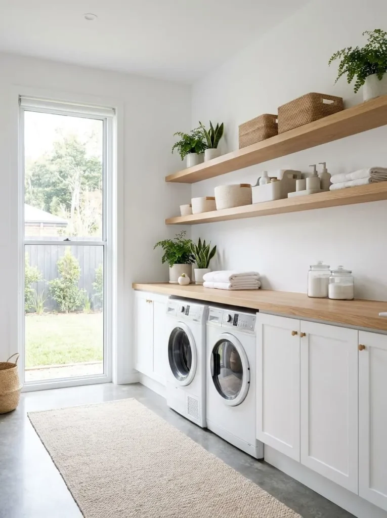 Scandinavian White Laundry Room