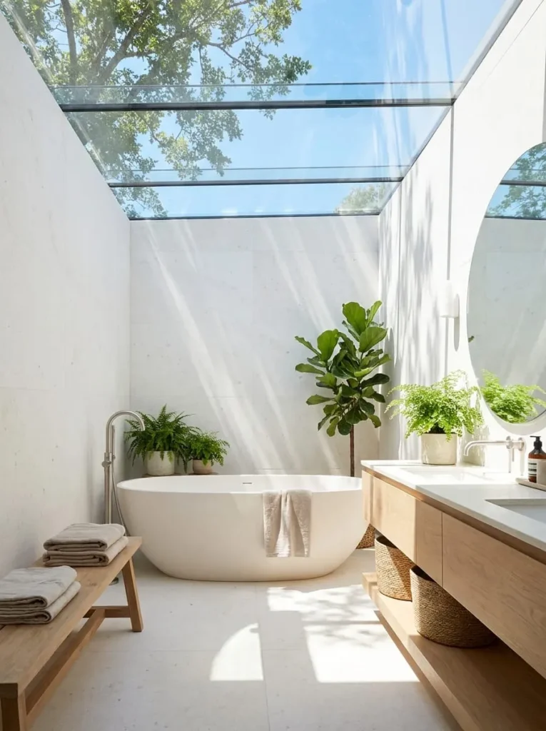Glass Roof Sky View Washroom