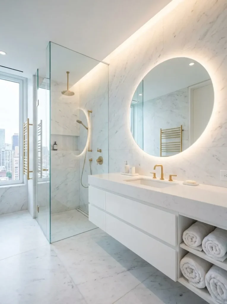 Minimalist White Spa Inspired Washroom