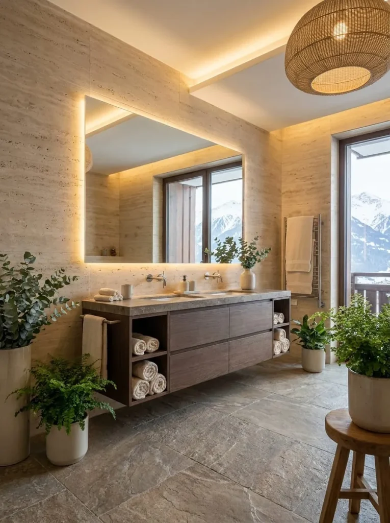 Natural Stone Spa Inspired Washroom