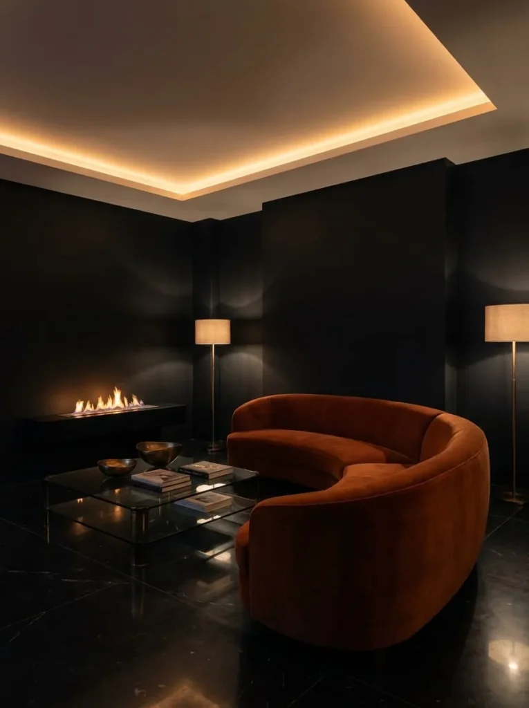 The Obsidian and Bronze Penthouse Lounge