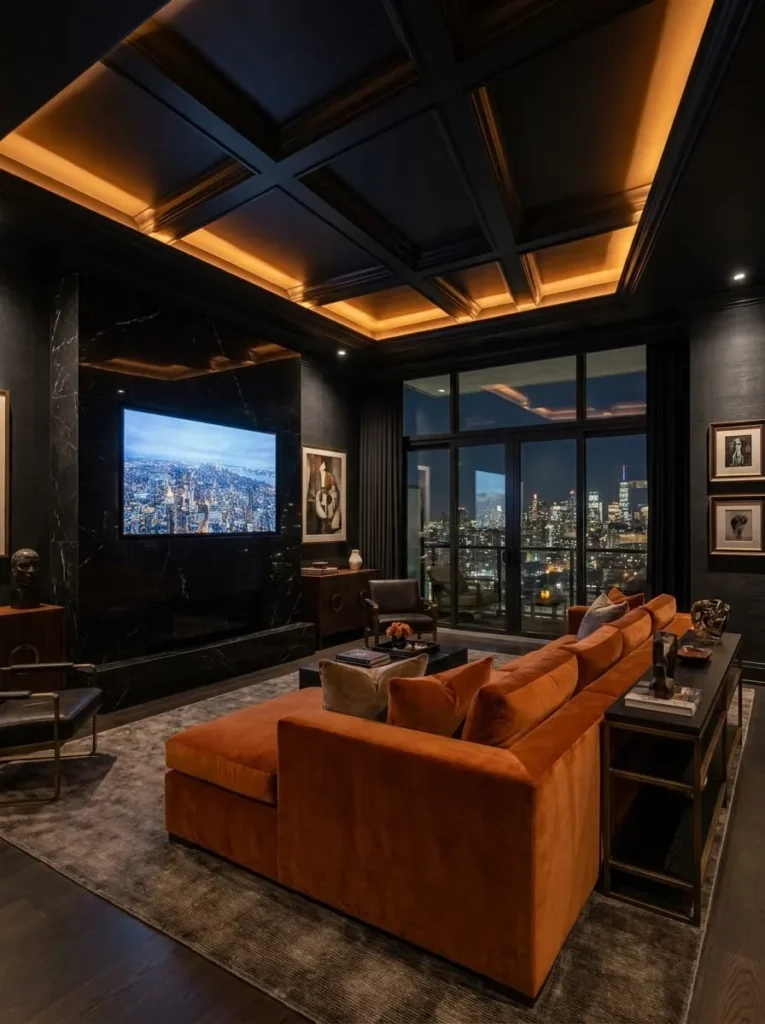 Midnight Mansion with Terracotta Accents