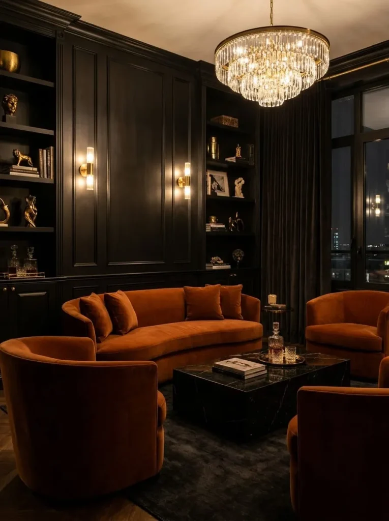 Onyx and Cinnamon Orange Designer Villa