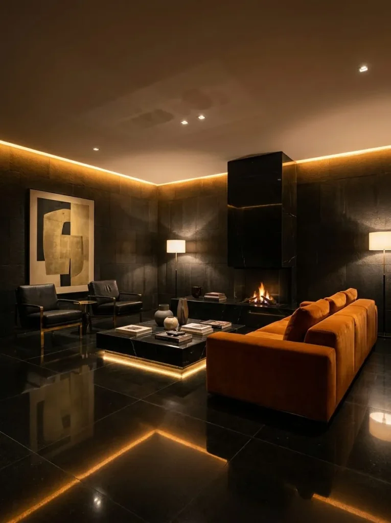 Open-Concept Apartment with Terracotta Touches