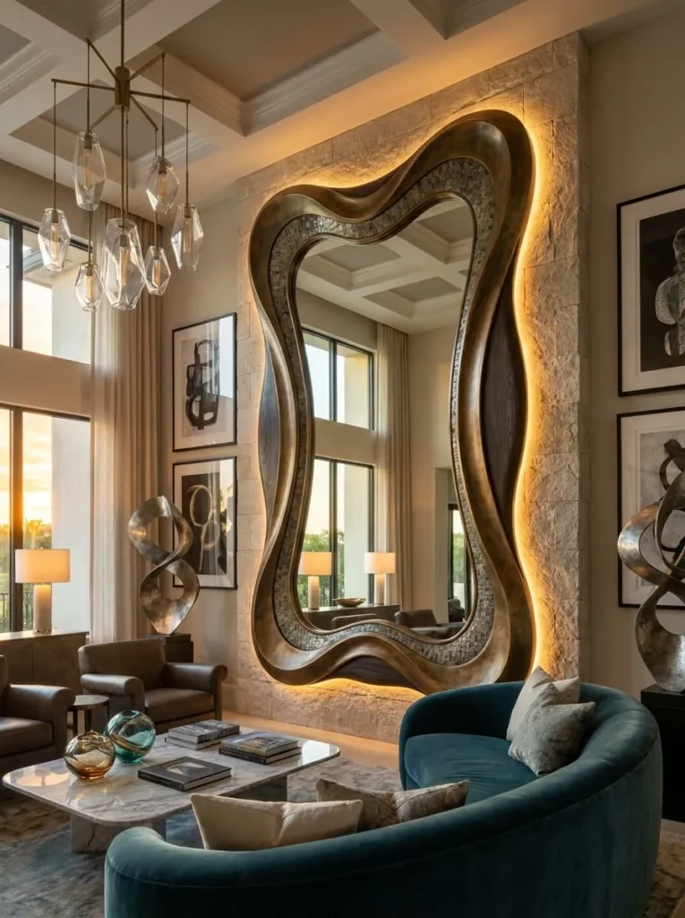 3D Artistic Frame Mirror with Luxury Accent Lights