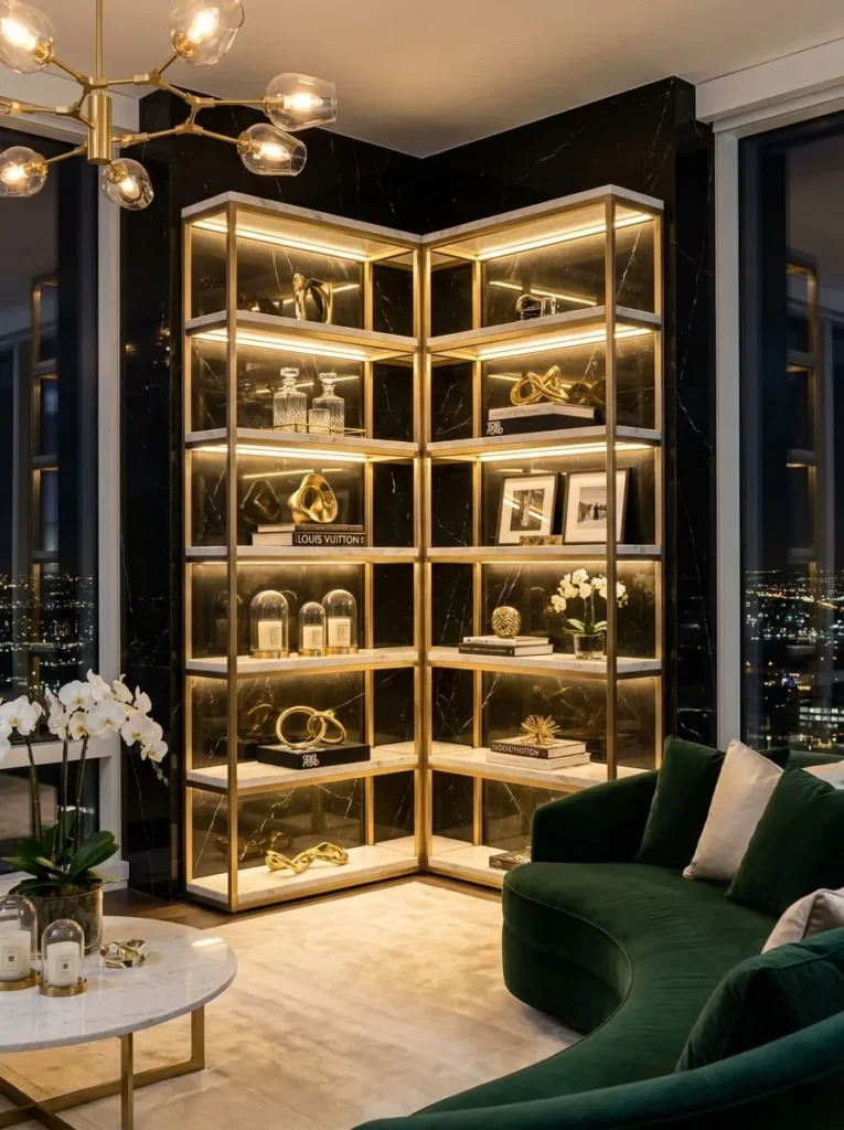 Luxury Inspired Corner Shelf Design