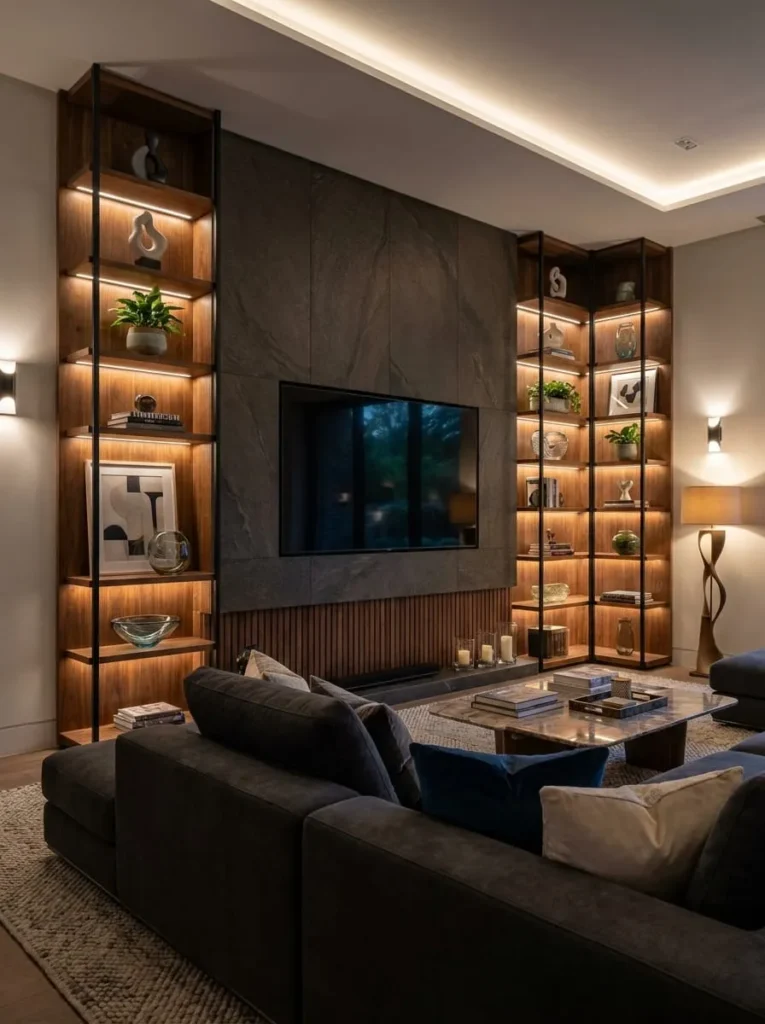 TV Wall Corner Shelf Styling