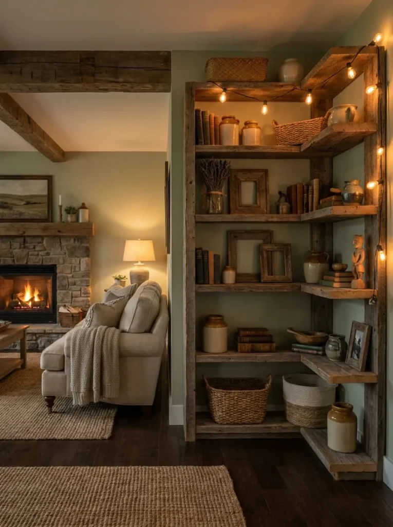 Rustic Farmhouse Corner Shelves