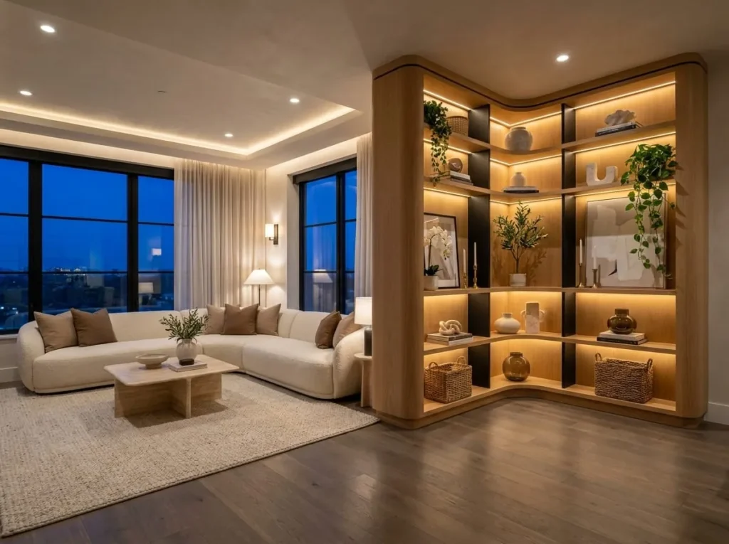 Transformative Living Room Corner Shelves: 15 Dreamy Ideas for a Cozy Evening Retreat