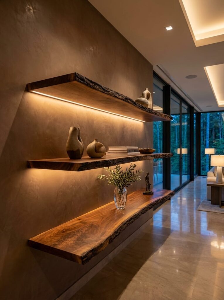 Live Edge Floating Shelf Display
