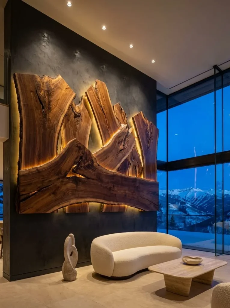  Live Edge Mountain Wall Art