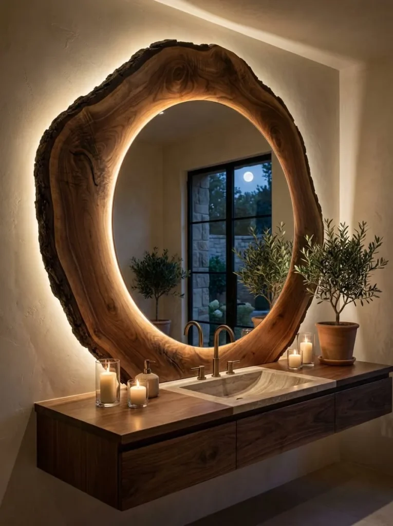 Live Edge Wood Mirror Frame