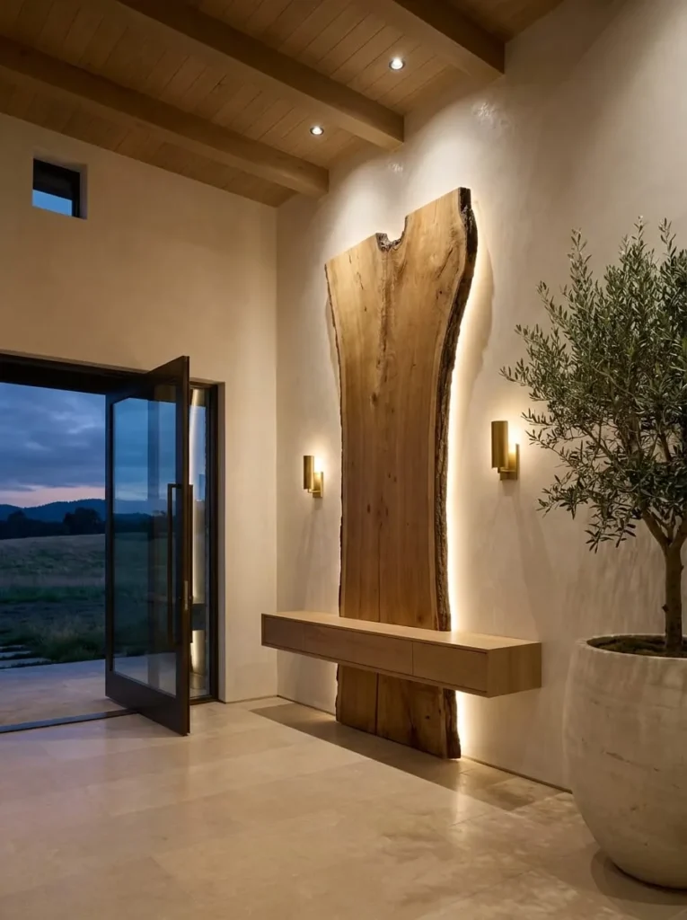 Rustic Live Edge Entryway Feature