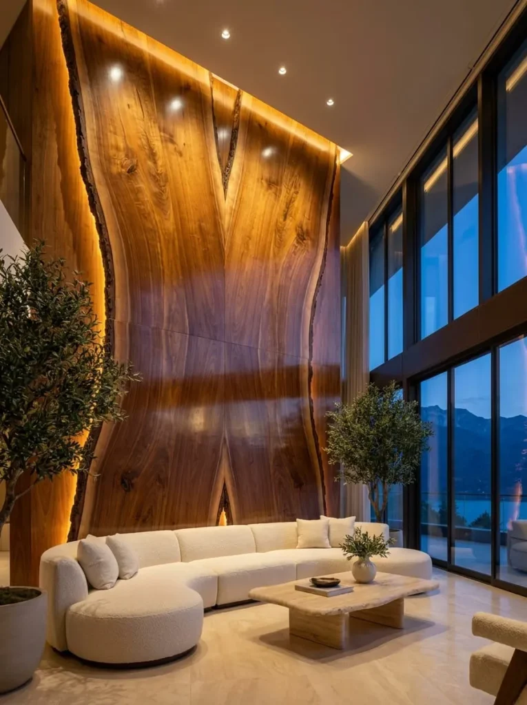  Luxury Oversized Live Edge Feature Wall