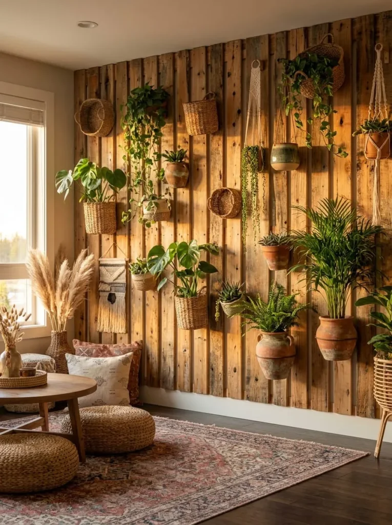 Boho Style Wooden Slat Wall Decor
