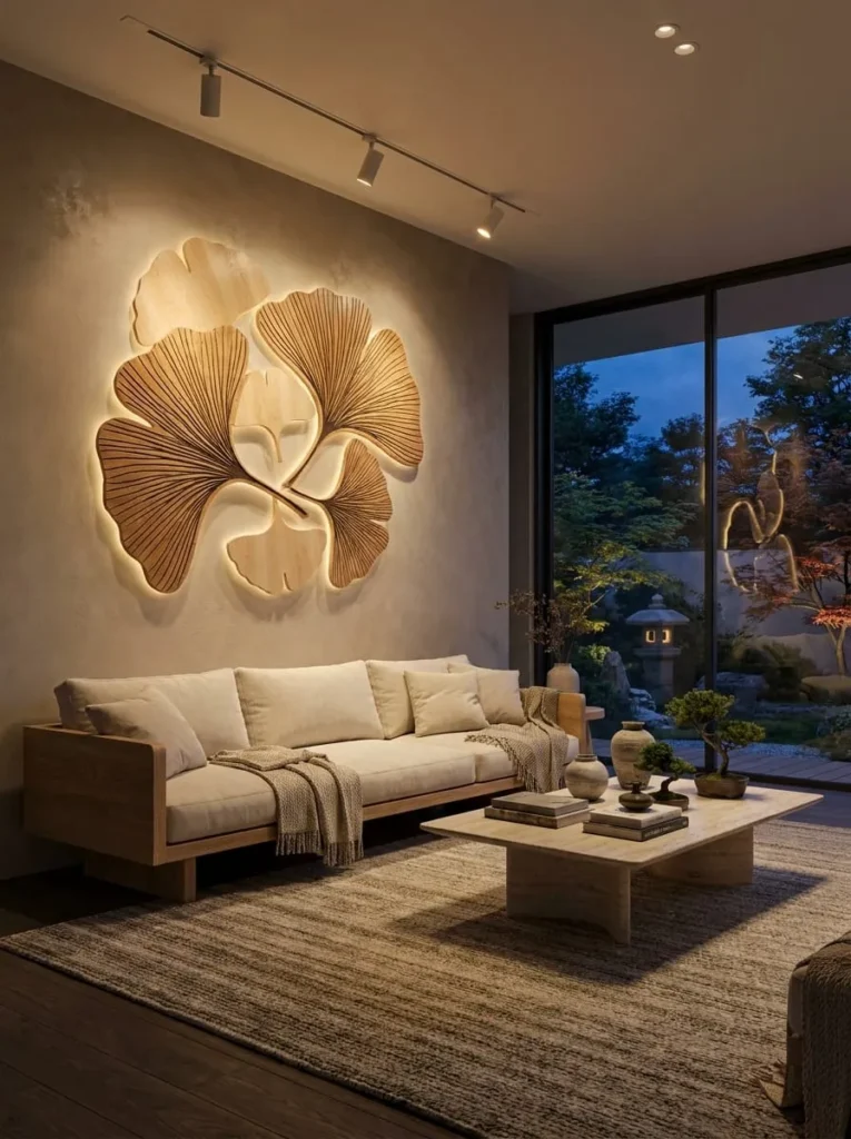 Ginkgo Leaf Wooden Wall Art