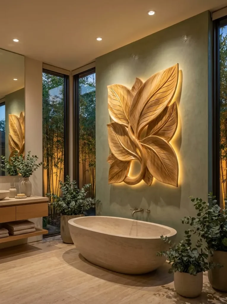 Eucalyptus Wooden Leaf Wall Art