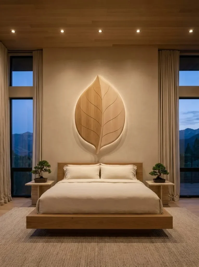 Minimalist Botanical Wooden Leaf Wall Art