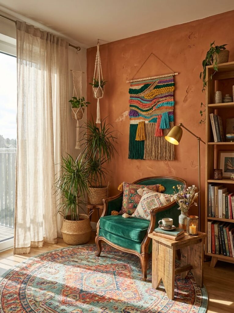 A Colorful Boho Reading Nook