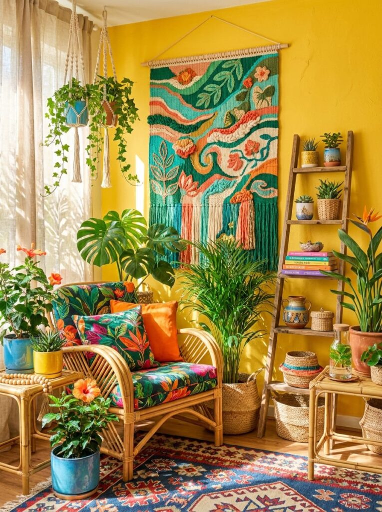 The Bright Plant-Filled Bohemian Corner