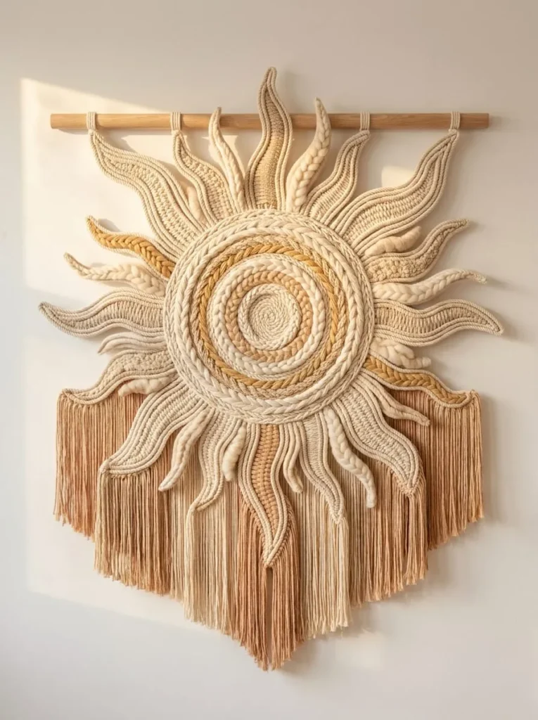 Modern Sunburst Fiber Art