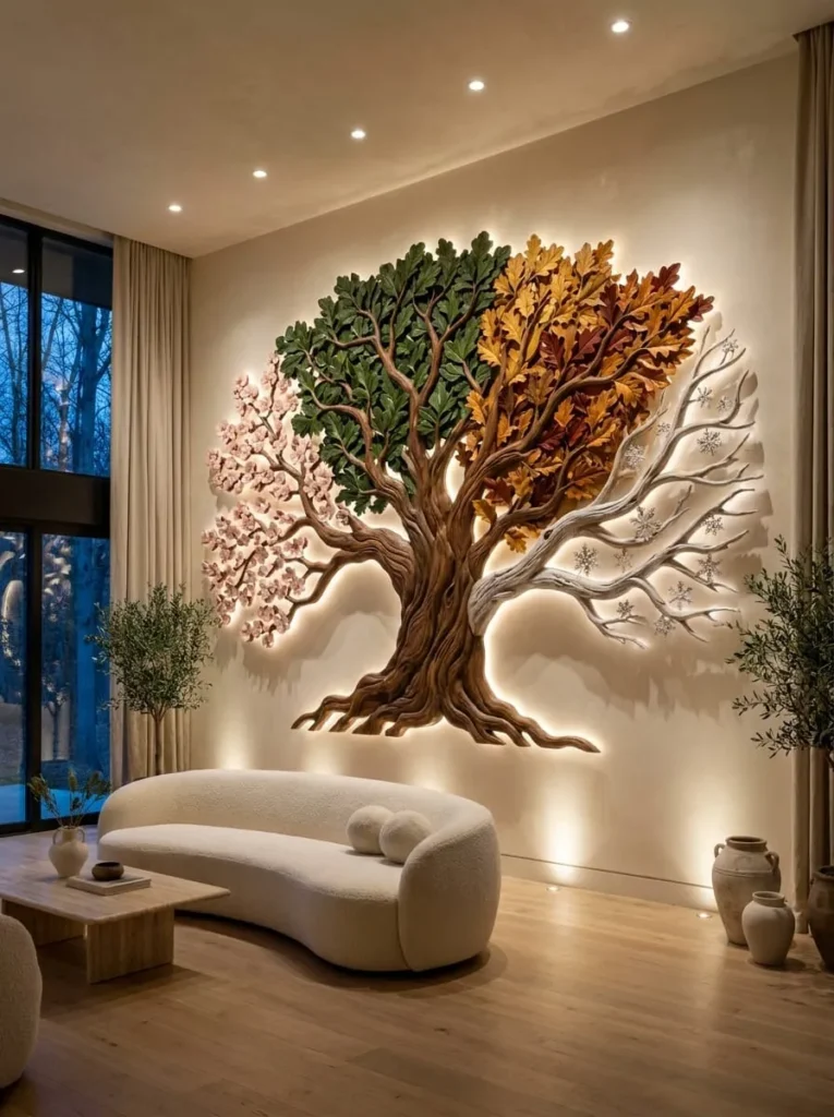 Four Seasons Wooden Tree Wall Art