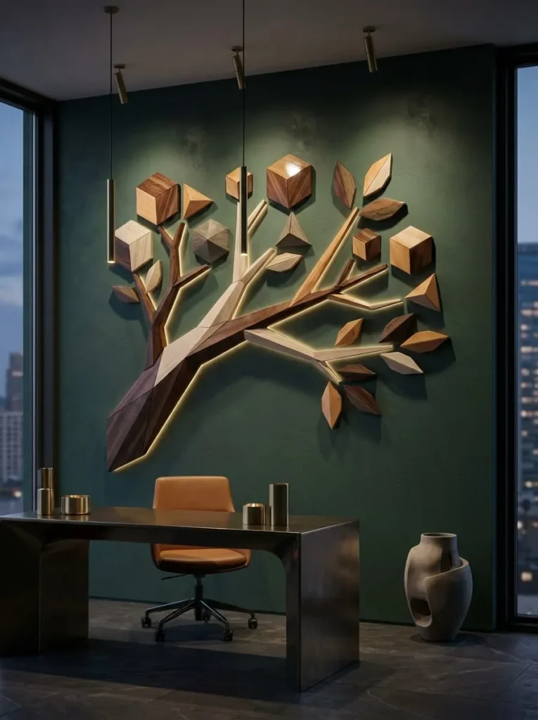 Abstract Geometric Tree Wall Art