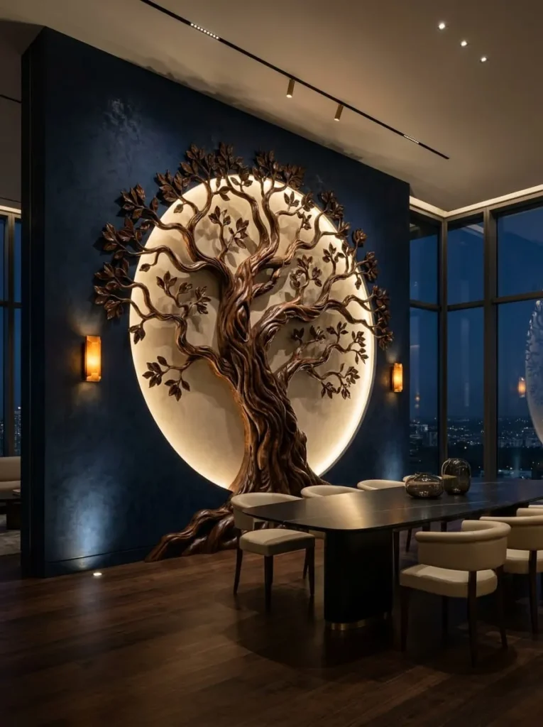 Moonlit Tree Silhouette Wall Art