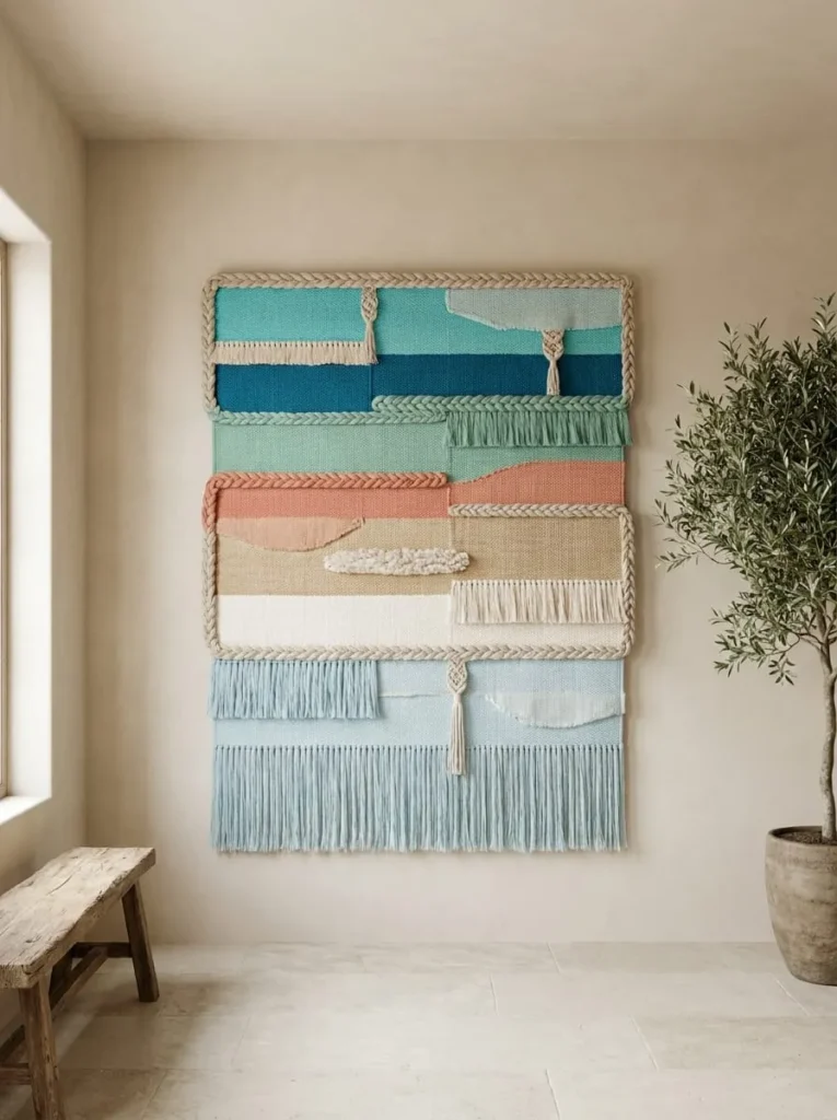 Coastal Color Block Woven Wall Art